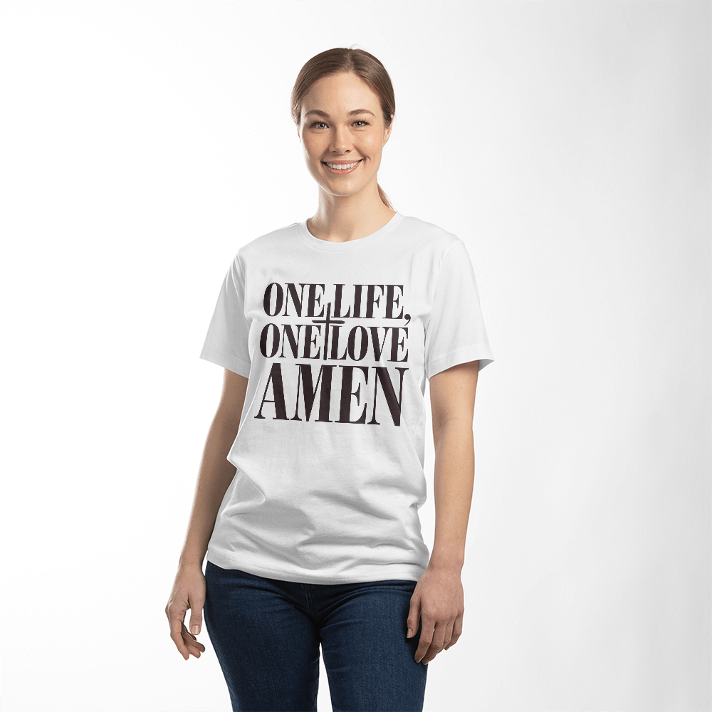 One Life, One Love, Amen – Bold Faith Tee - Bubble Gum Wink
