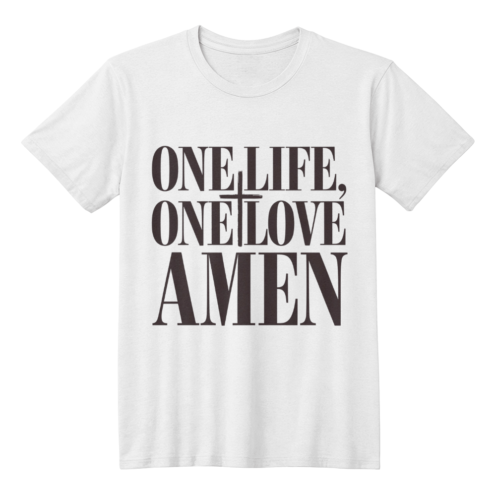 One Life, One Love, Amen – Bold Faith Tee - Bubble Gum Wink
