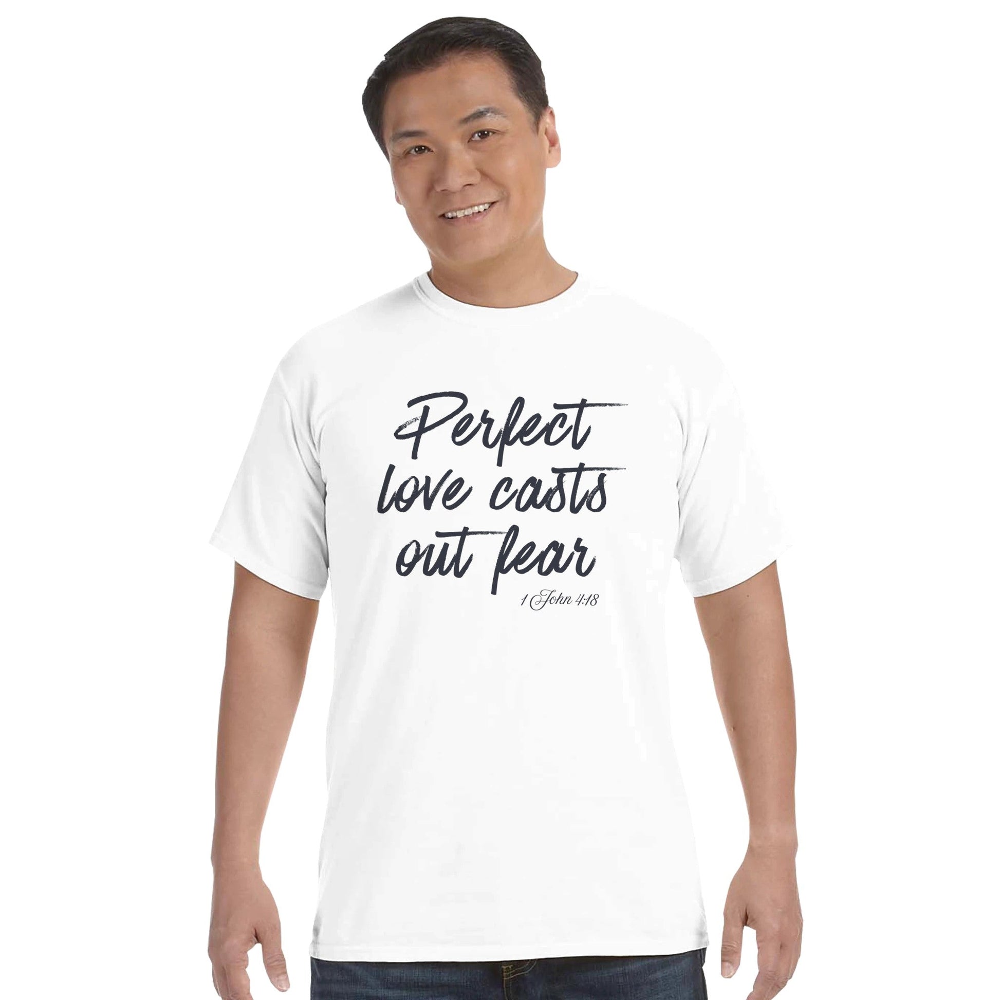 Perfect Love Casts Out Fear Faith Forward Tee - Bubble Gum Wink
