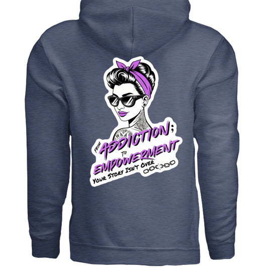 Purple Addiction → Empowerment Hoodie | Fierce Sweatshirt - Bubble Gum Wink