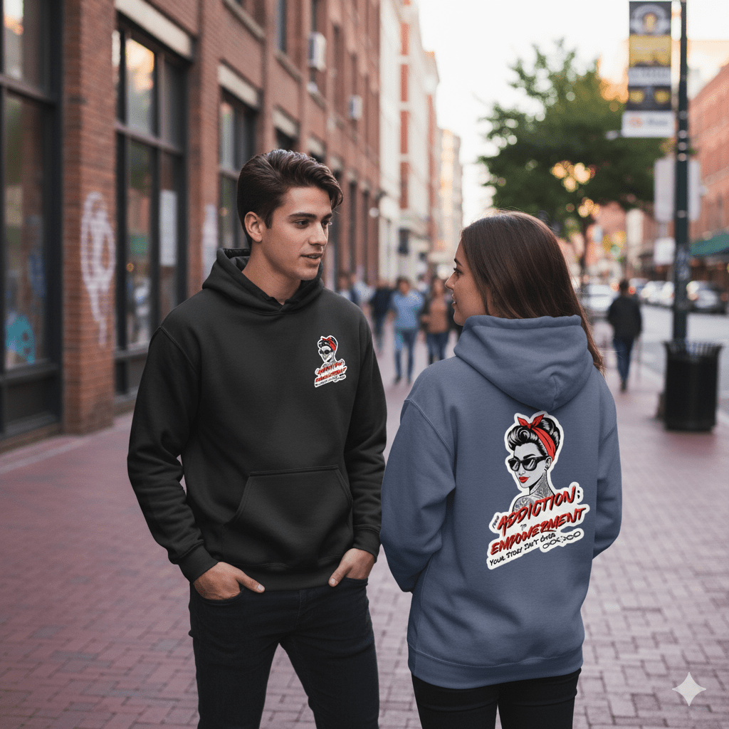 Red Addiction → Empowerment Hoodie | Fierce Sweatshirt - Bubble Gum Wink