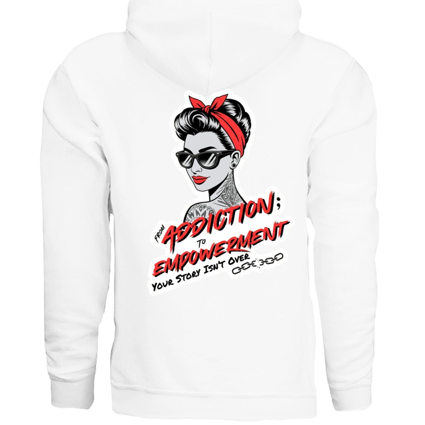 Red Addiction → Empowerment Hoodie | Fierce Sweatshirt - Bubble Gum Wink