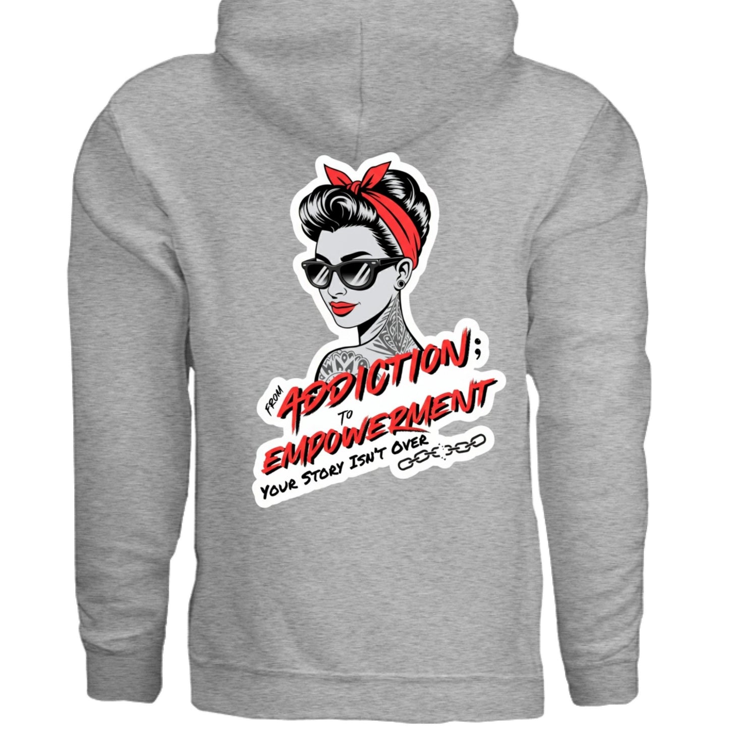 Red Addiction → Empowerment Hoodie | Fierce Sweatshirt - Bubble Gum Wink