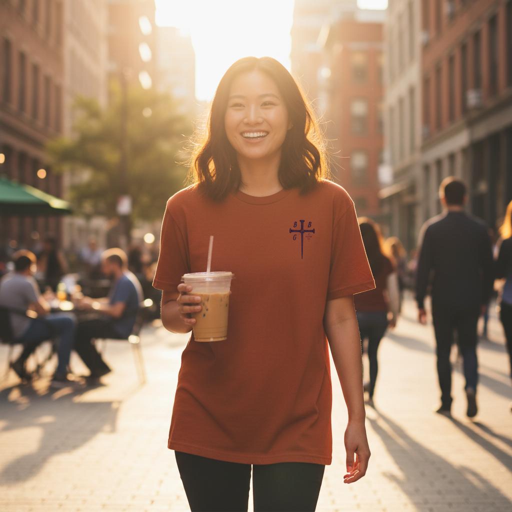 Signature Cross Logo Tee – Boss Babe Gear™ - Bubble Gum Wink