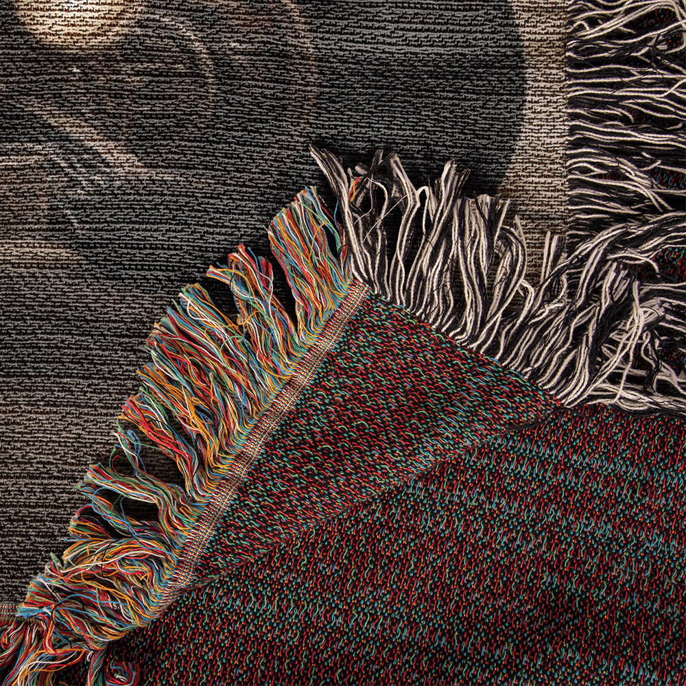 Steampunk Rat Rod Woven Heirloom Blanket – 50x60 Cotton Throw - Bubble Gum Wink