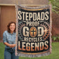Stepdads – Proof God Recycles Legends Woven Throw Blanket - Bubble Gum Wink