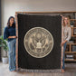 The Great Seal of the United States Woven Throw Blanket – Patriotic Heritage Edition - Bubble Gum Wink