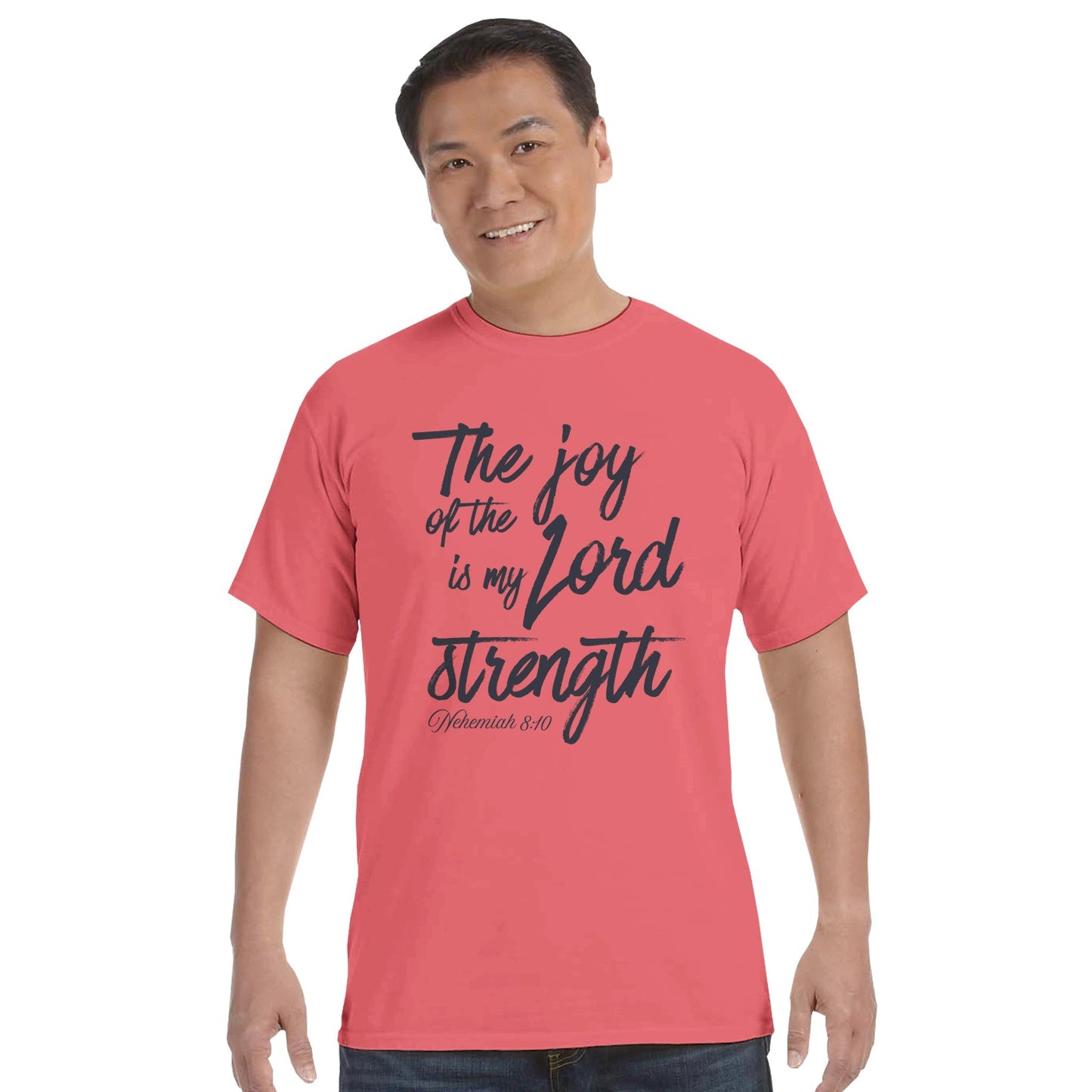 The Joy of the Lord Is My Strength Faith Forward Tee - Bubble Gum Wink