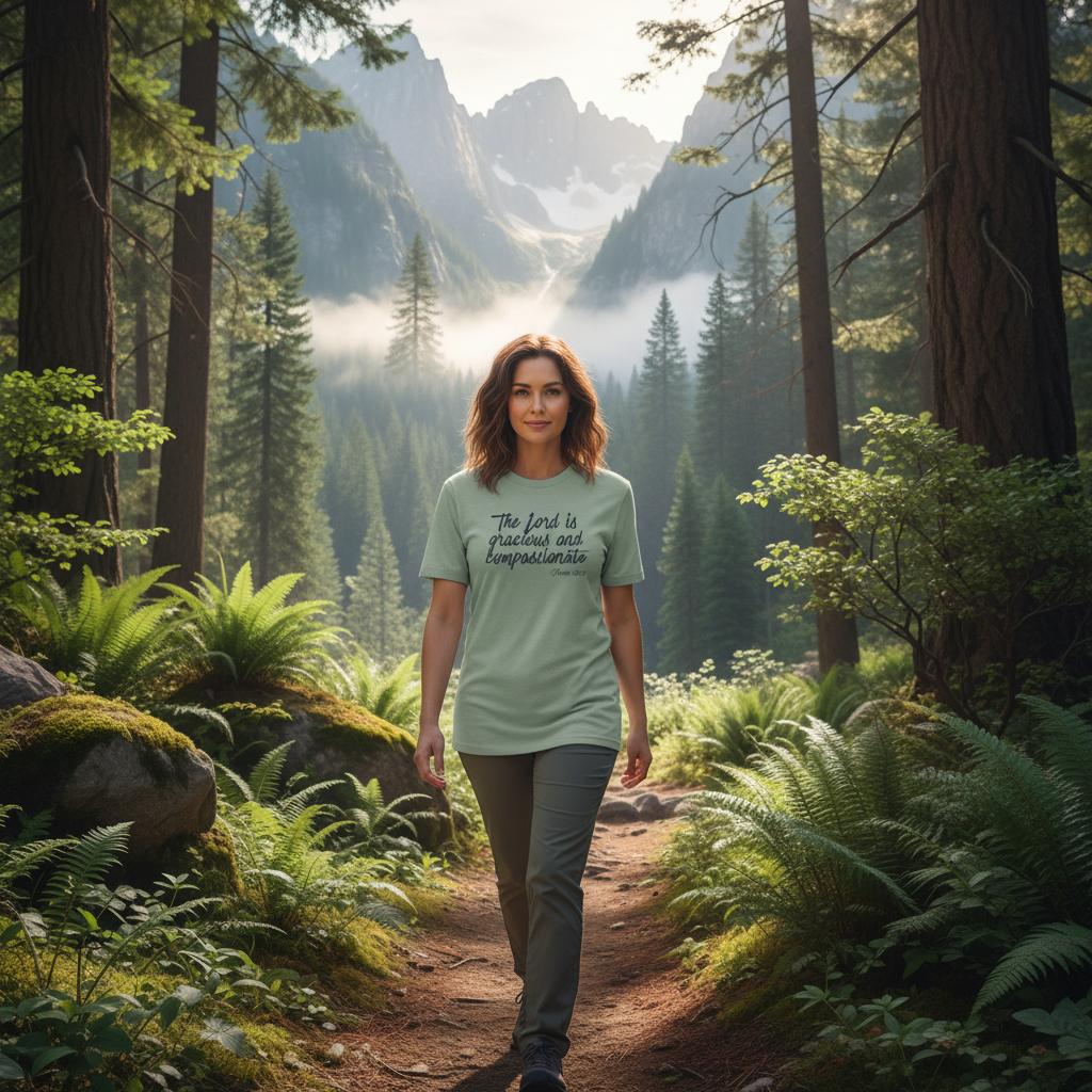 The Lord Is Gracious and Compassionate Faith Forward Tee - Bubble Gum Wink