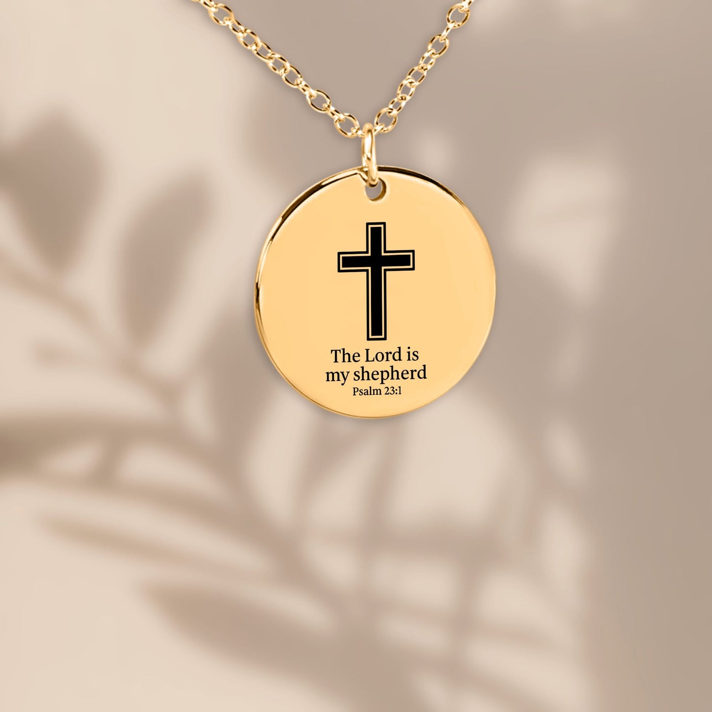 The Lord is My Shepherd Coin Necklace – Psalm 23:1 Engraved Faith Pendant - Bubble Gum Wink