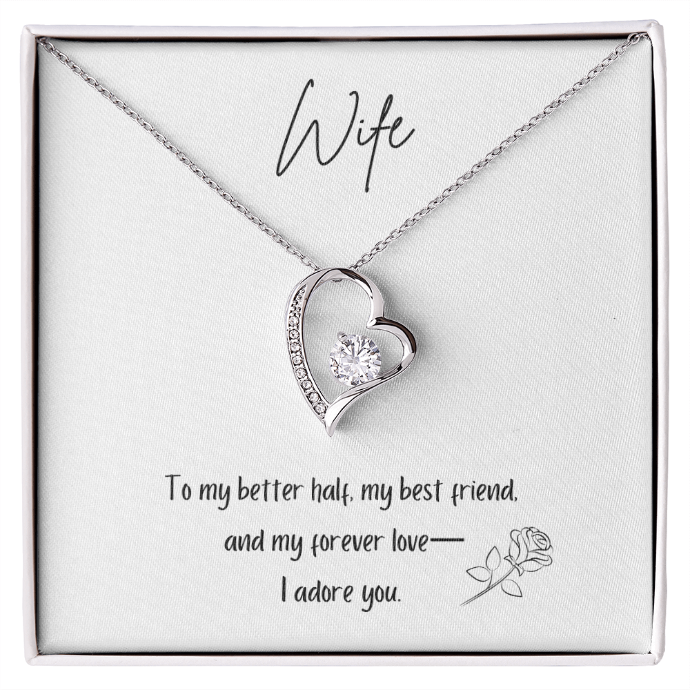 To My Wife – Forever Love Necklace [Adore You Message Card] - Bubble Gum Wink