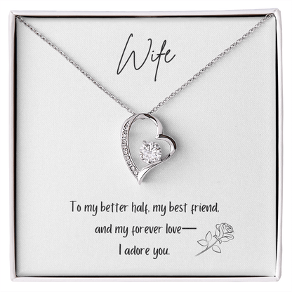 To My Wife – Forever Love Necklace [Adore You Message Card] - Bubble Gum Wink