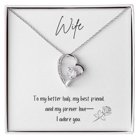 To My Wife – Forever Love Necklace [Adore You Message Card] - Bubble Gum Wink