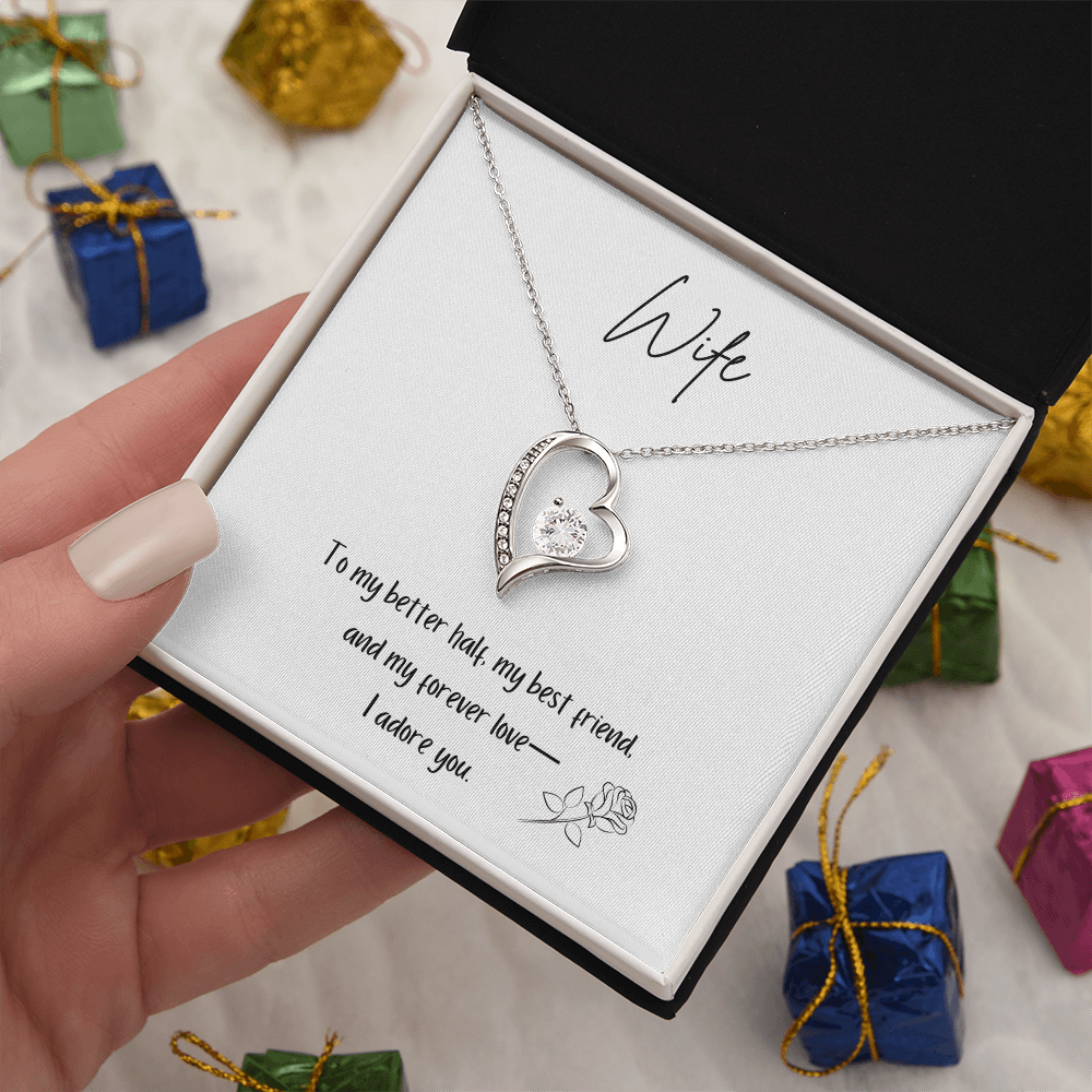 To My Wife – Forever Love Necklace [Adore You Message Card] - Bubble Gum Wink
