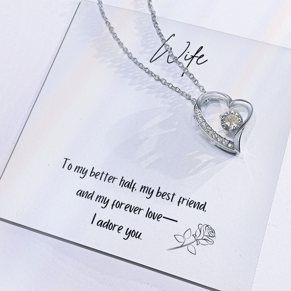 To My Wife – Forever Love Necklace [Adore You Message Card] - Bubble Gum Wink