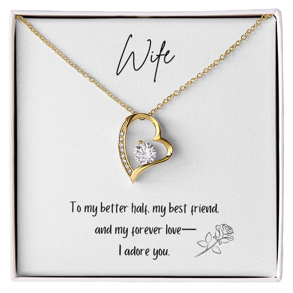 To My Wife – Forever Love Necklace [Adore You Message Card] - Bubble Gum Wink