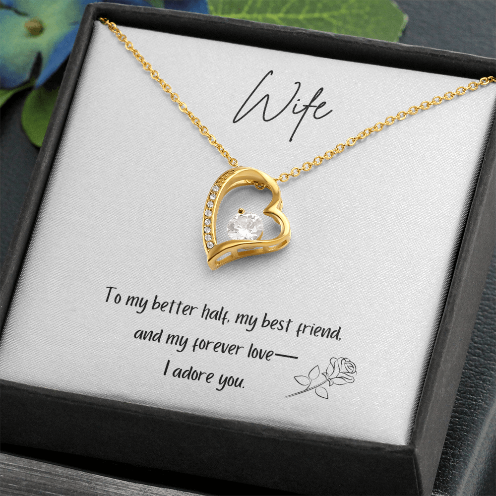 To My Wife – Forever Love Necklace [Adore You Message Card] - Bubble Gum Wink