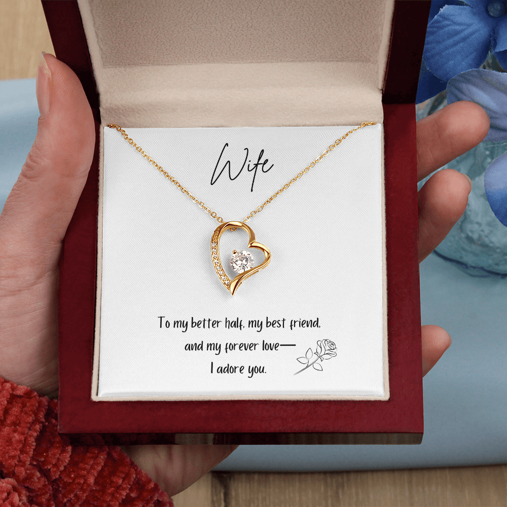 To My Wife – Forever Love Necklace [Adore You Message Card] - Bubble Gum Wink