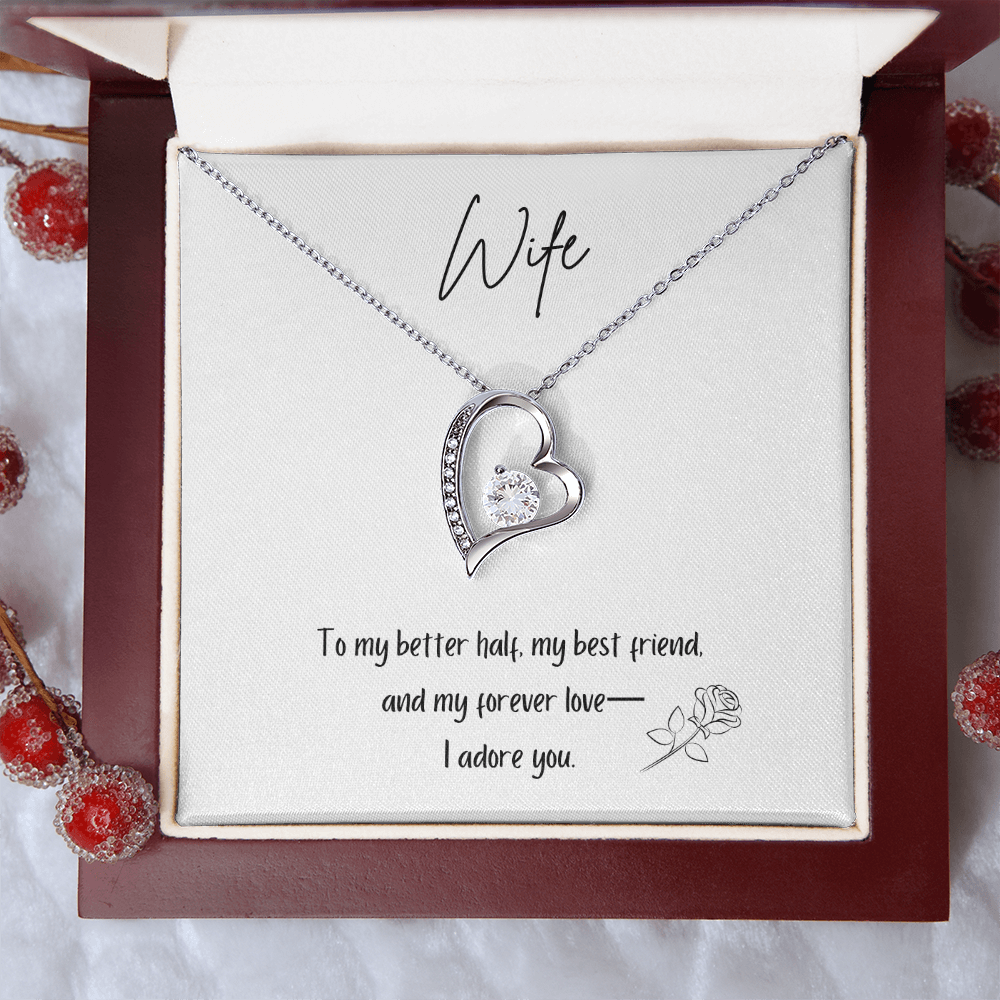 To My Wife – Forever Love Necklace [Adore You Message Card] - Bubble Gum Wink