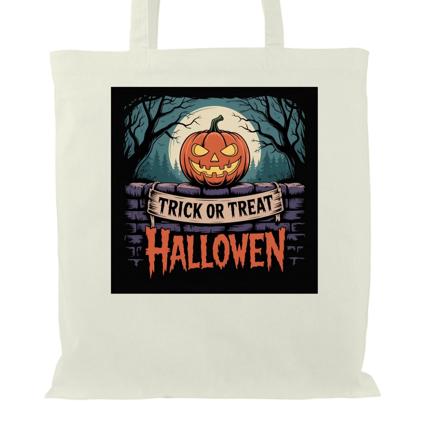 Trick or Treat Halloween Canvas Tote – Spooky & Sustainable - Bubble Gum Wink
