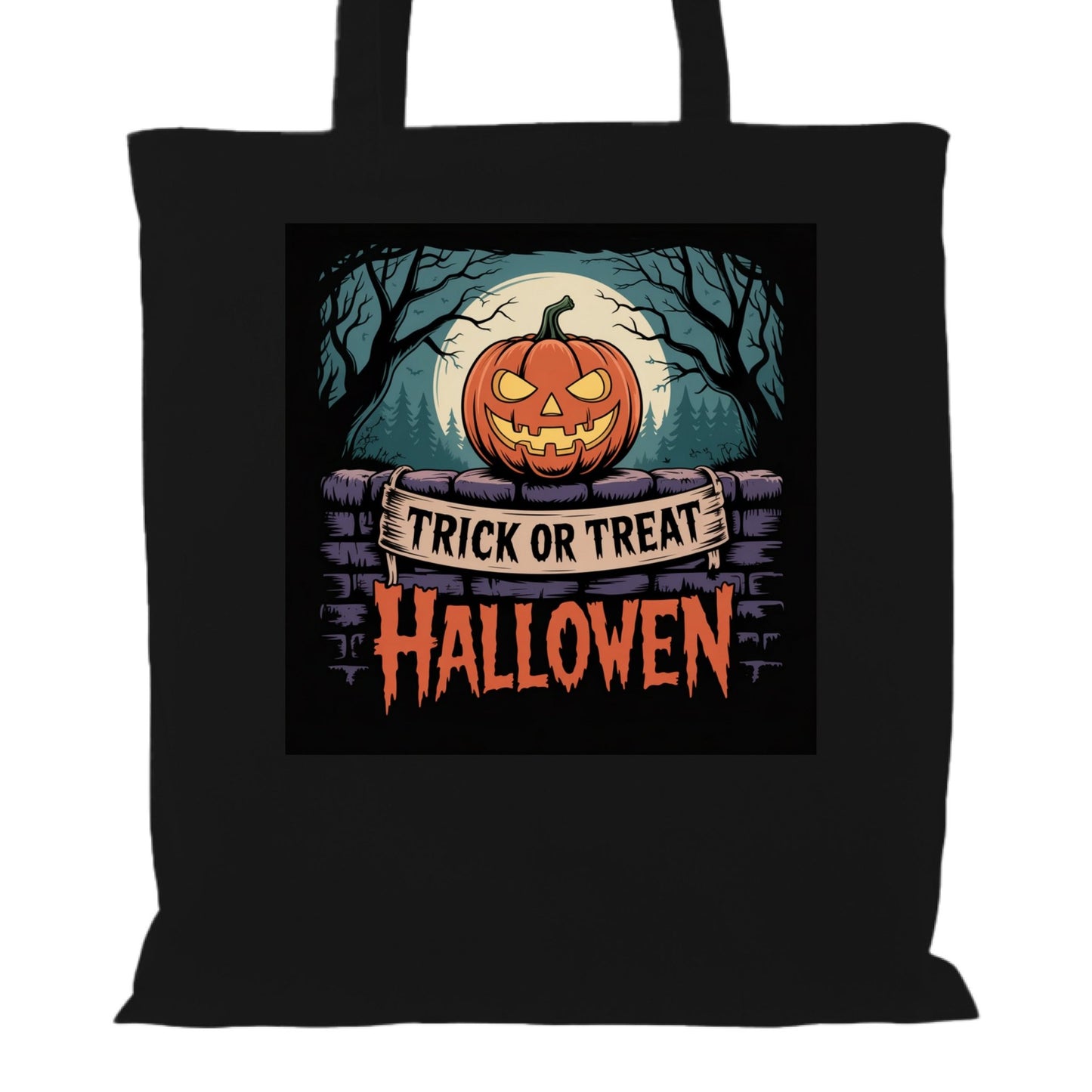 Trick or Treat Halloween Canvas Tote – Spooky & Sustainable - Bubble Gum Wink
