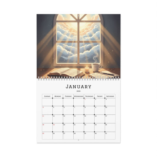 Trusting His Timing in All Seasons – Christian 2026 Wall Calendar | Faith - Inspired Home Décor Gift - Bubble Gum Wink