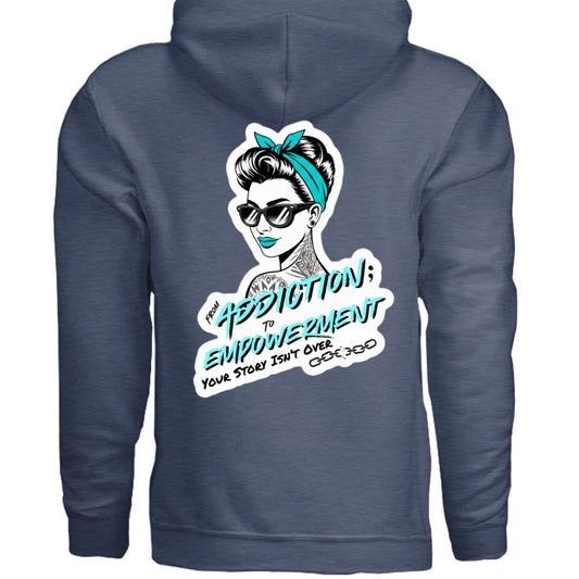 Turquoise Addiction → Empowerment Hoodie | Fierce Sweatshirt - Bubble Gum Wink