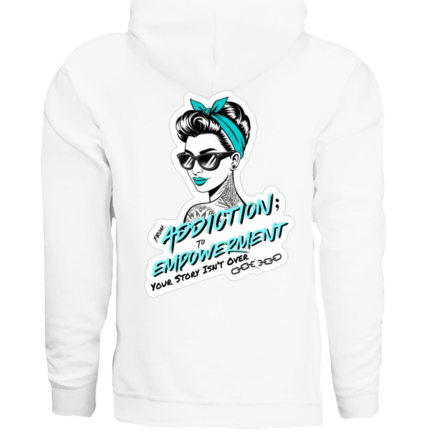 Turquoise Addiction → Empowerment Hoodie | Fierce Sweatshirt - Bubble Gum Wink