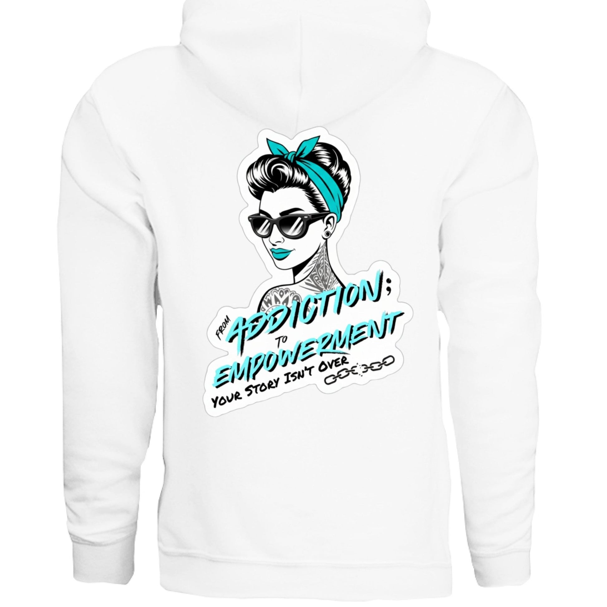 Turquoise Addiction → Empowerment Hoodie | Fierce Sweatshirt - Bubble Gum Wink
