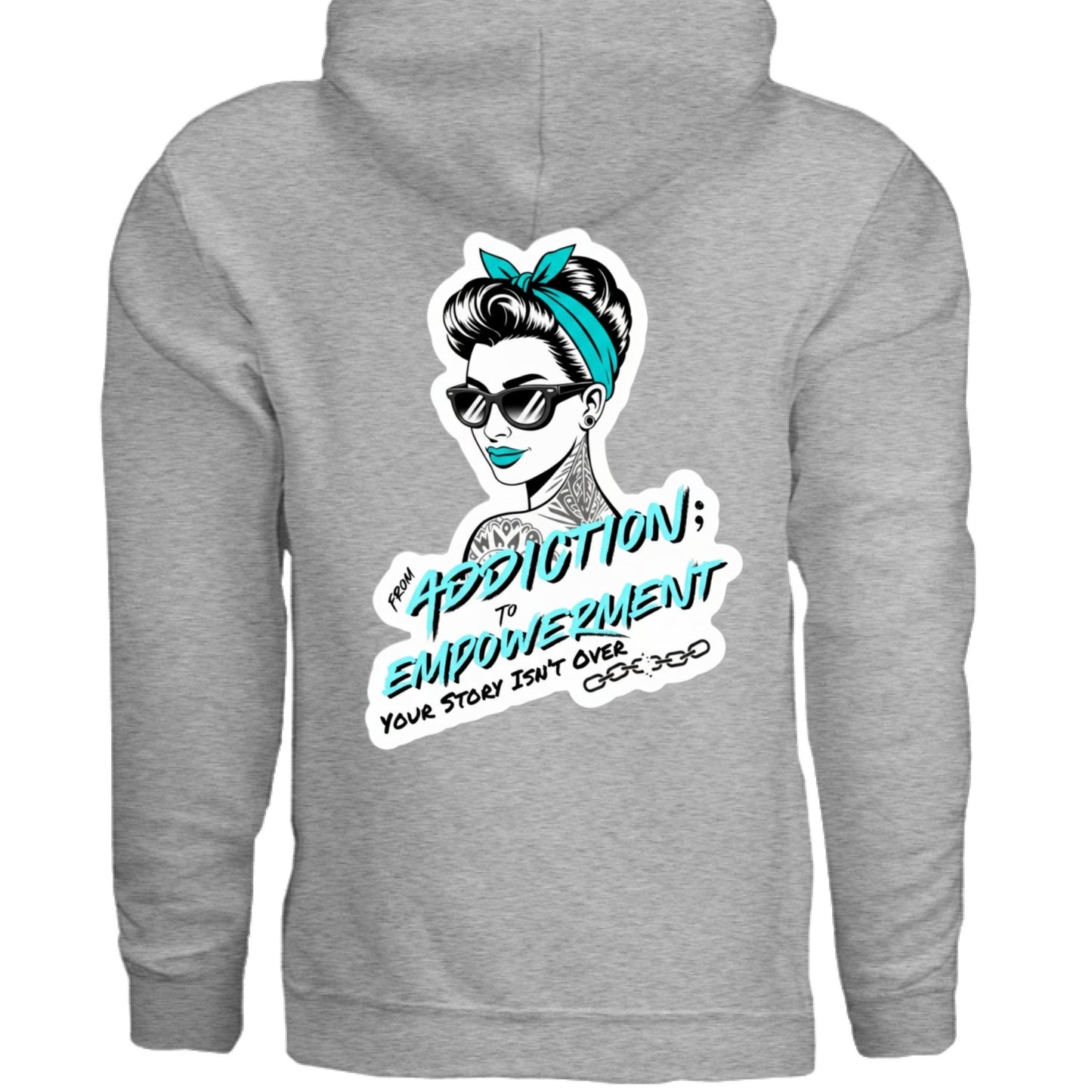 Turquoise Addiction → Empowerment Hoodie | Fierce Sweatshirt - Bubble Gum Wink