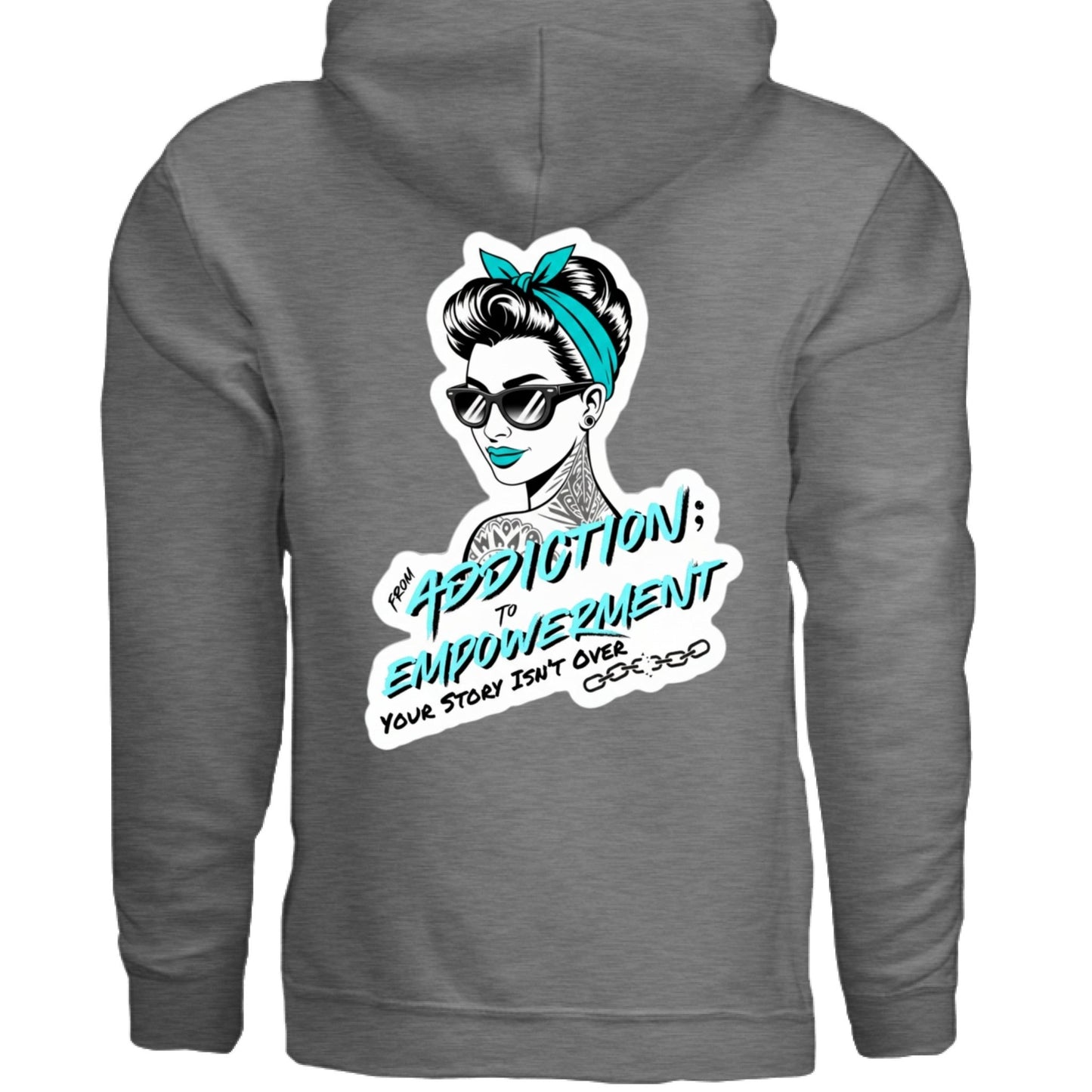 Turquoise Addiction → Empowerment Hoodie | Fierce Sweatshirt - Bubble Gum Wink