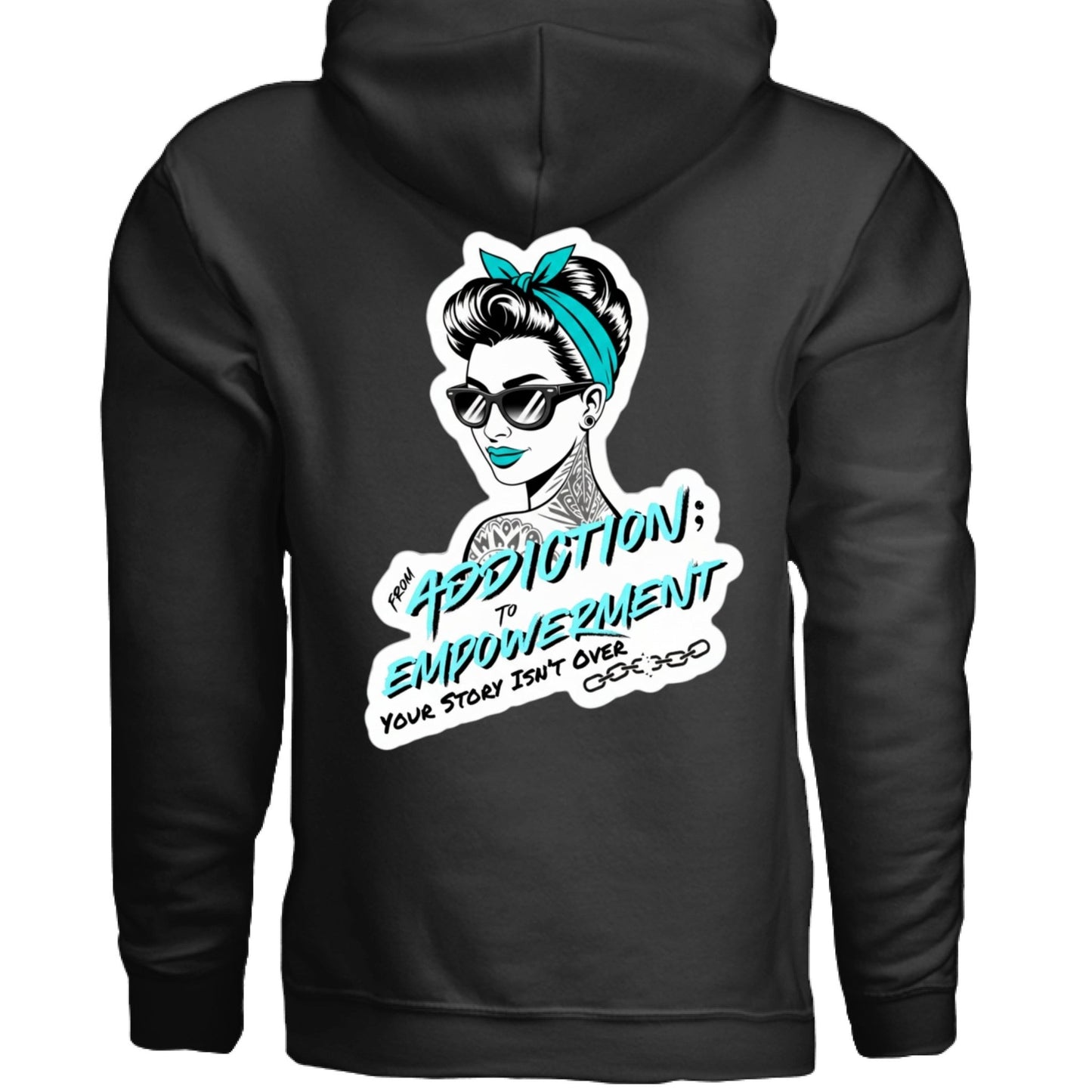 Turquoise Addiction → Empowerment Hoodie | Fierce Sweatshirt - Bubble Gum Wink