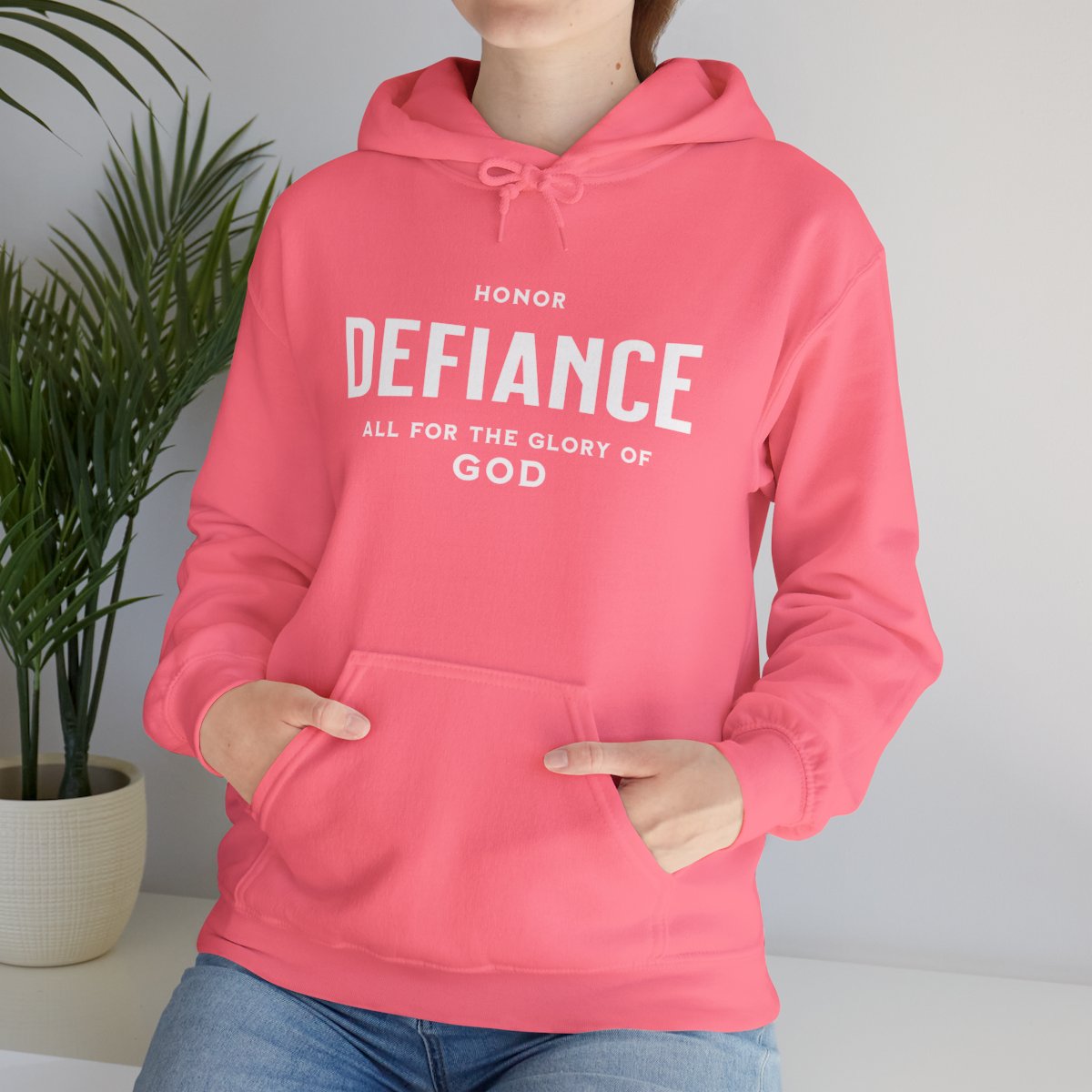 Honor Defiance White Print Hoodie