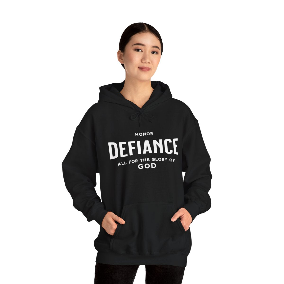 Honor Defiance White Print Hoodie