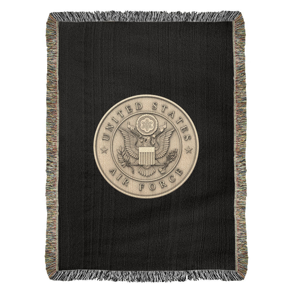 United States Air Force Woven Throw Blanket – Cotton Military Tribute - Bubble Gum Wink