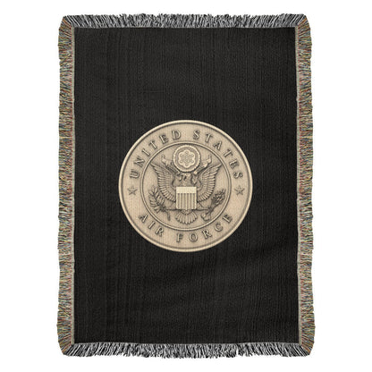 United States Air Force Woven Throw Blanket – Cotton Military Tribute - Bubble Gum Wink
