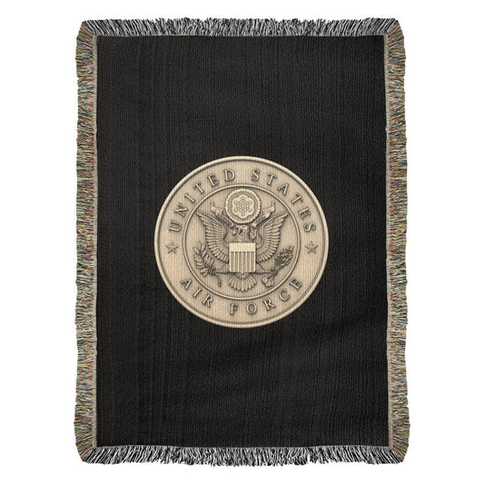 United States Air Force Woven Throw Blanket – Cotton Military Tribute - Bubble Gum Wink