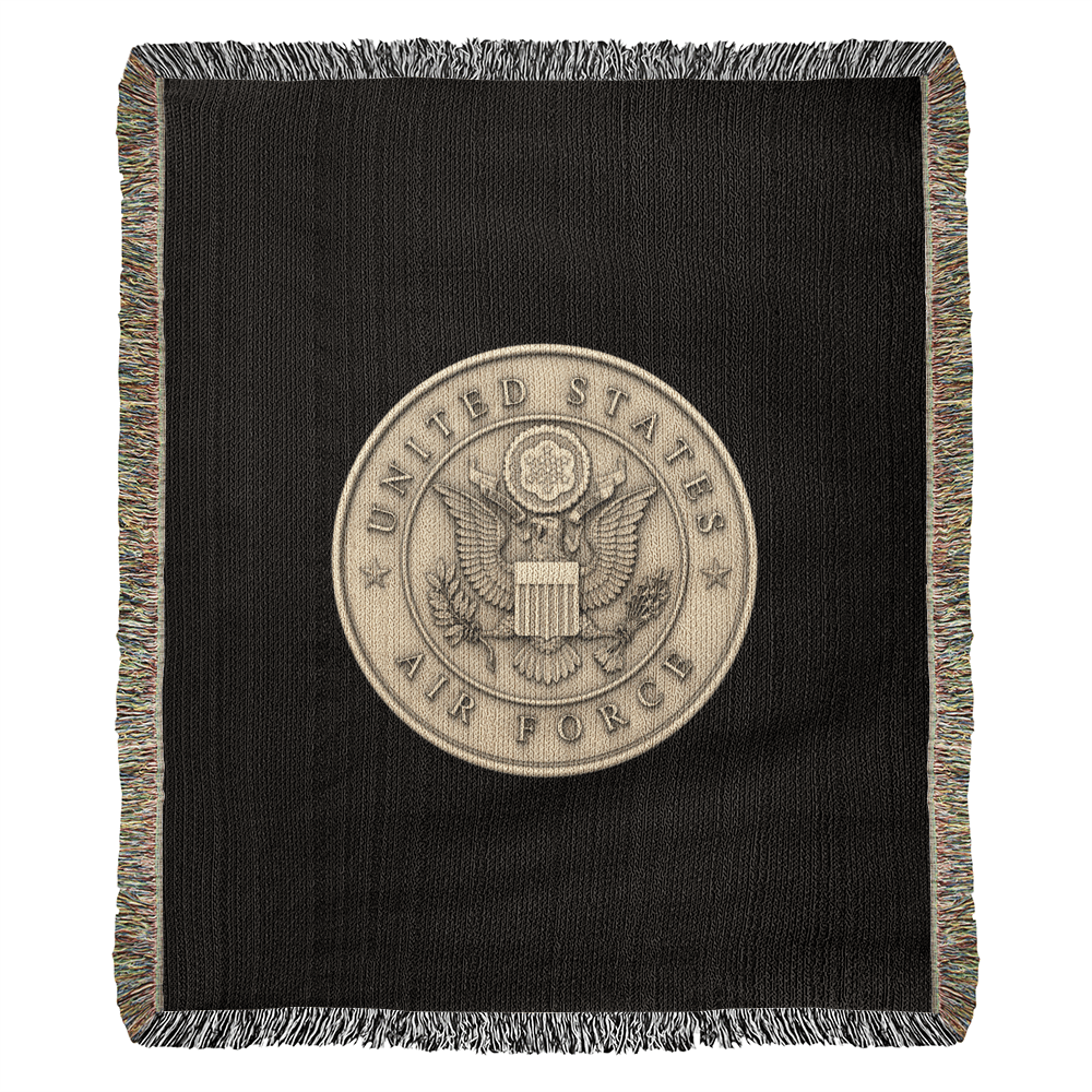 United States Air Force Woven Throw Blanket – Cotton Military Tribute - Bubble Gum Wink