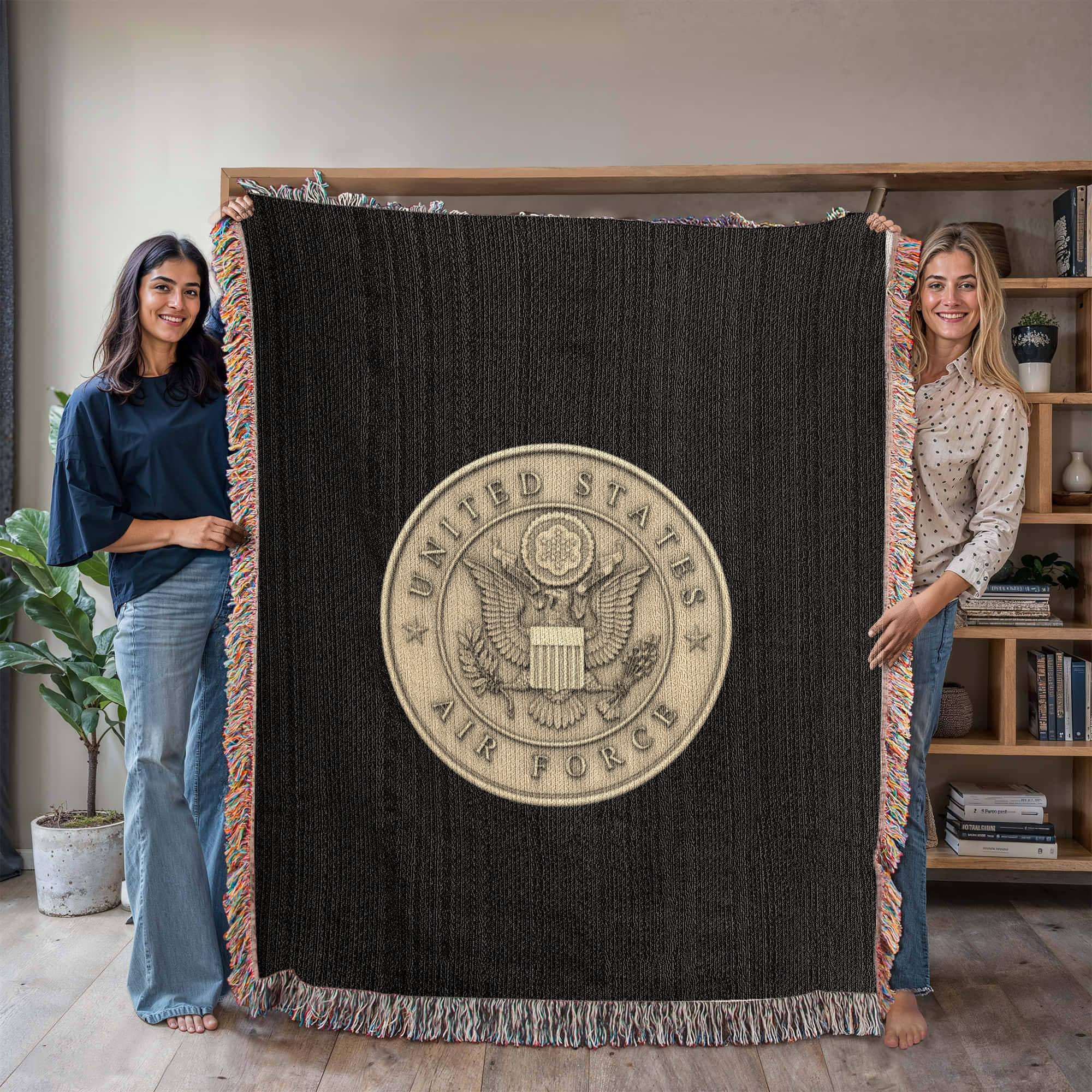 United States Air Force Woven Throw Blanket – Cotton Military Tribute - Bubble Gum Wink