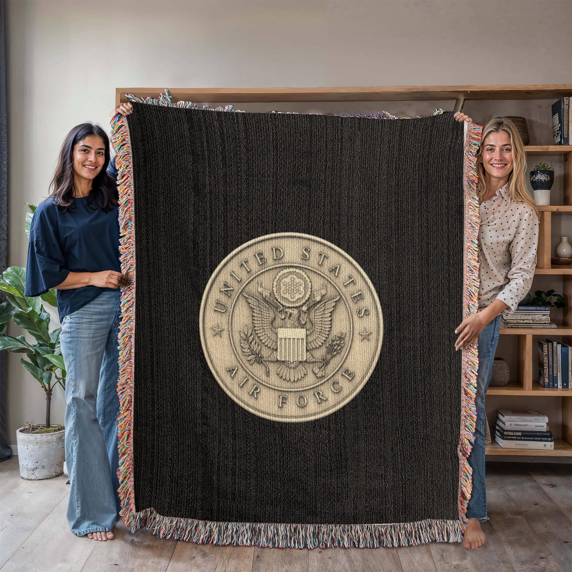 United States Air Force Woven Throw Blanket – Cotton Military Tribute - Bubble Gum Wink