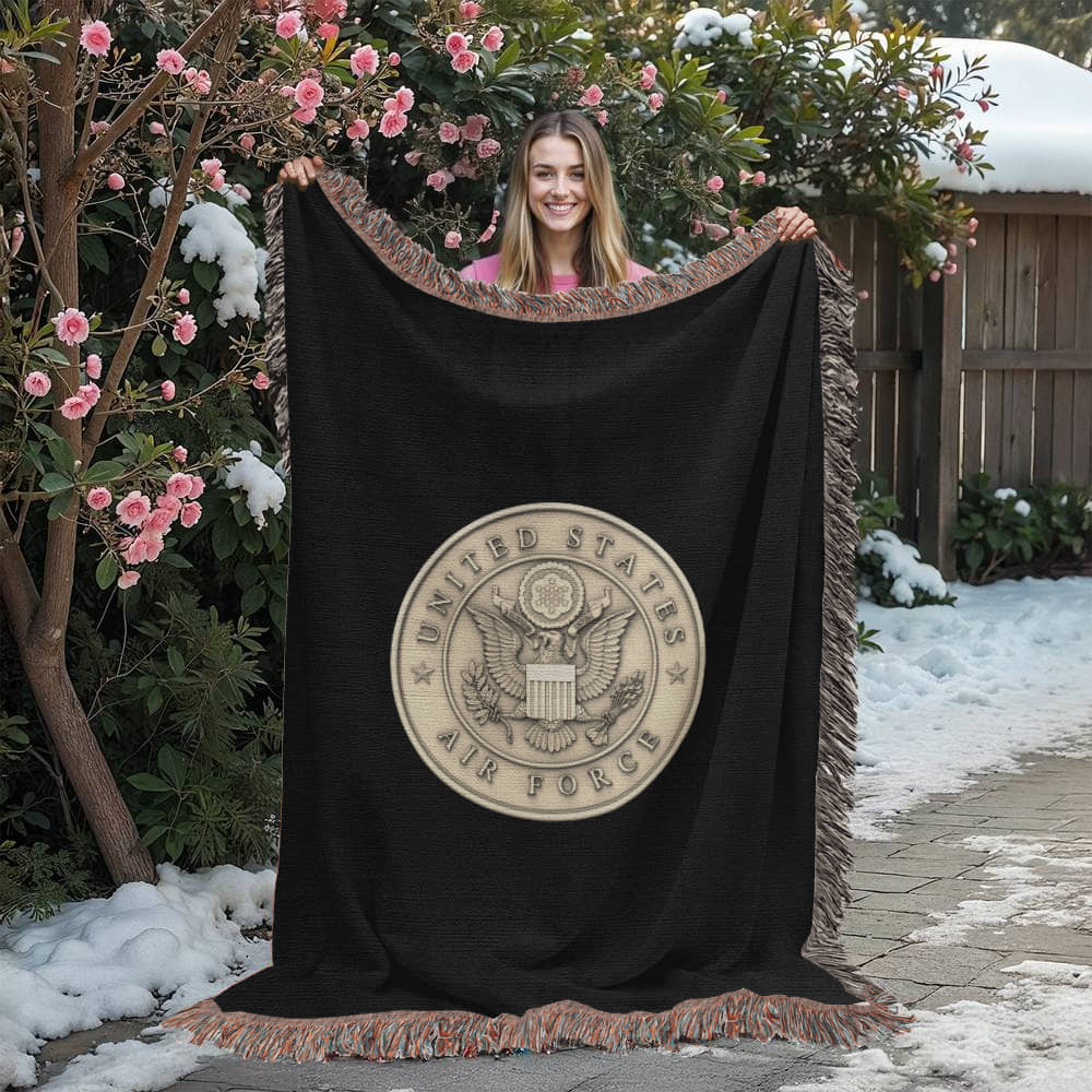 United States Air Force Woven Throw Blanket – Cotton Military Tribute - Bubble Gum Wink