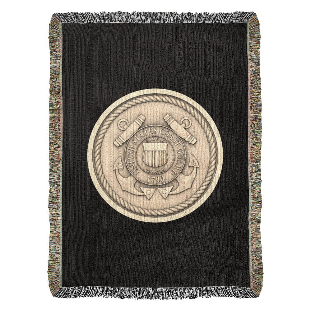 United States Coast Guard Woven Throw Blanket – Semper Paratus Tribute - Bubble Gum Wink