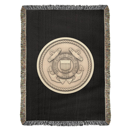United States Coast Guard Woven Throw Blanket – Semper Paratus Tribute - Bubble Gum Wink