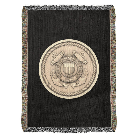 United States Coast Guard Woven Throw Blanket – Semper Paratus Tribute - Bubble Gum Wink