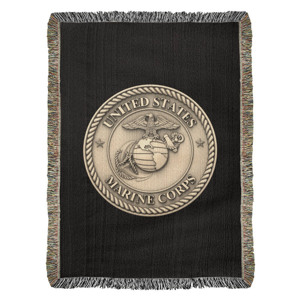 United States Marine Corps Woven Throw Blanket – Semper Fidelis Tribute - Bubble Gum Wink