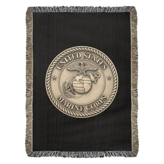 United States Marine Corps Woven Throw Blanket – Semper Fidelis Tribute - Bubble Gum Wink