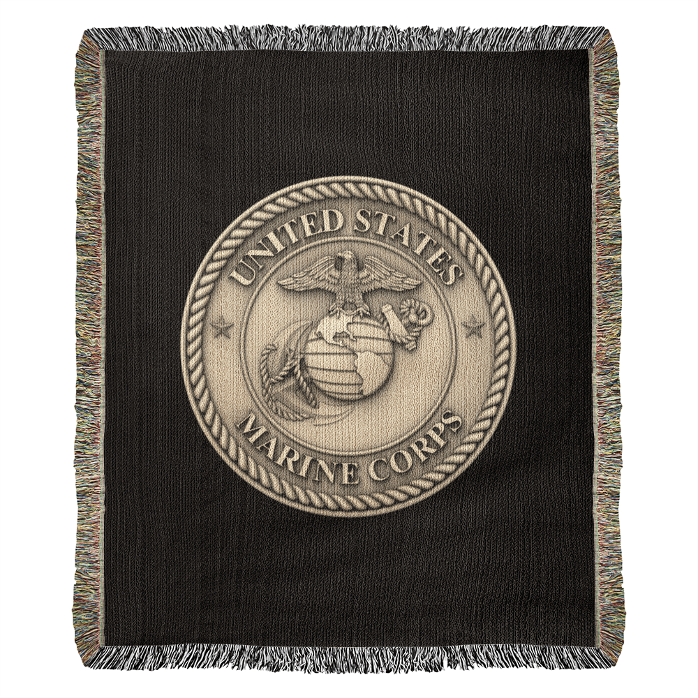 United States Marine Corps Woven Throw Blanket – Semper Fidelis Tribute - Bubble Gum Wink