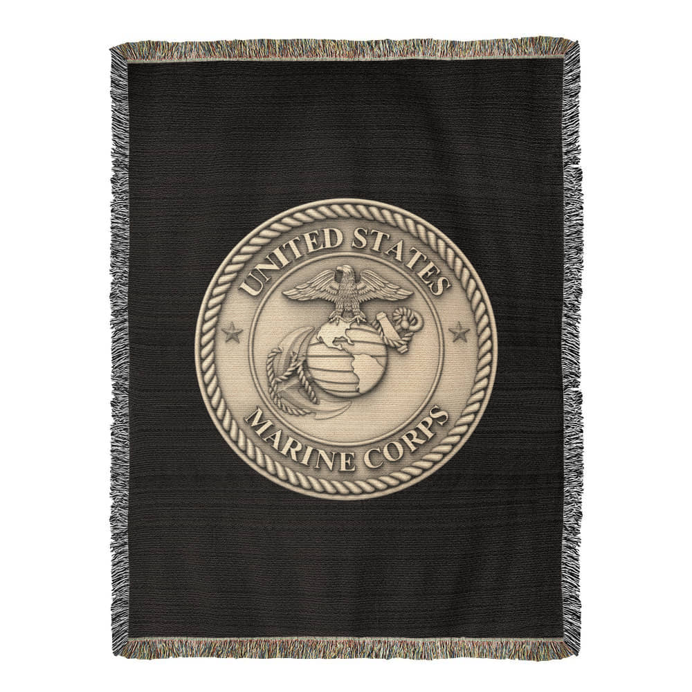 United States Marine Corps Woven Throw Blanket – Semper Fidelis Tribute - Bubble Gum Wink