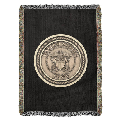 United States Navy Anchor Woven Throw Blanket – Honor, Courage, Commitment - Bubble Gum Wink