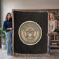 United States Navy Anchor Woven Throw Blanket – Honor, Courage, Commitment - Bubble Gum Wink